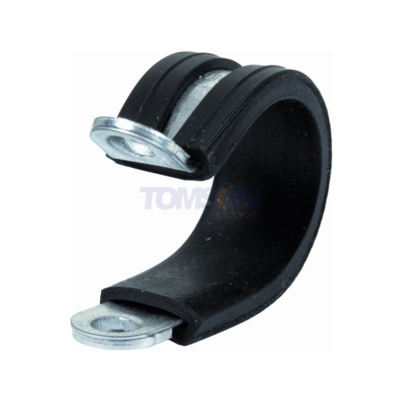 Pipe retaining clip with rubber sleeve (RSGU) for hose and cables 10 mm