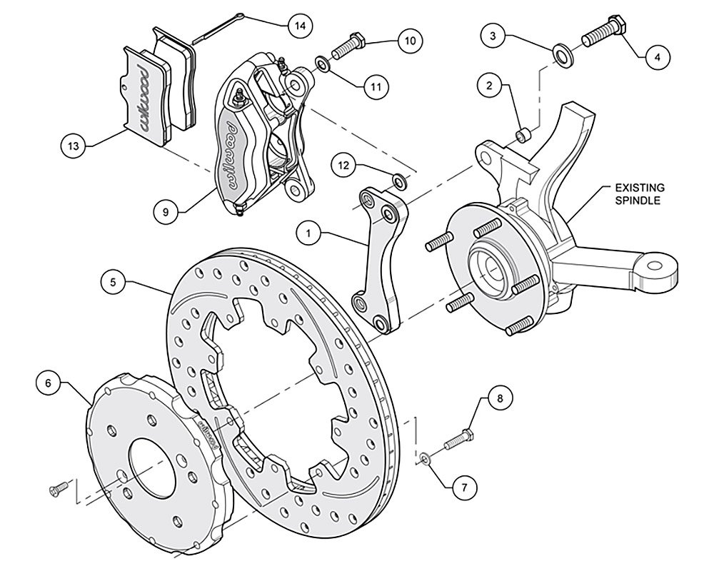 Wilwood 1407014D Big Brake Kit Honda Civic Si 20042005, Honda