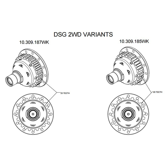 Szpera Wavetrac 10.309.187WK Audi A3, TT, VW Golf V,VI, VII ze skrzynią 02E DSG 2WD 25T